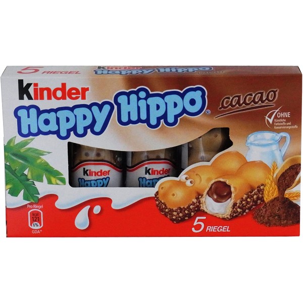 FERRERO KINDER HAPPY HIPPO CACAO 5 PEZZI 