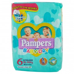 PAMPERS BABY DRY EX.LARGE15/30